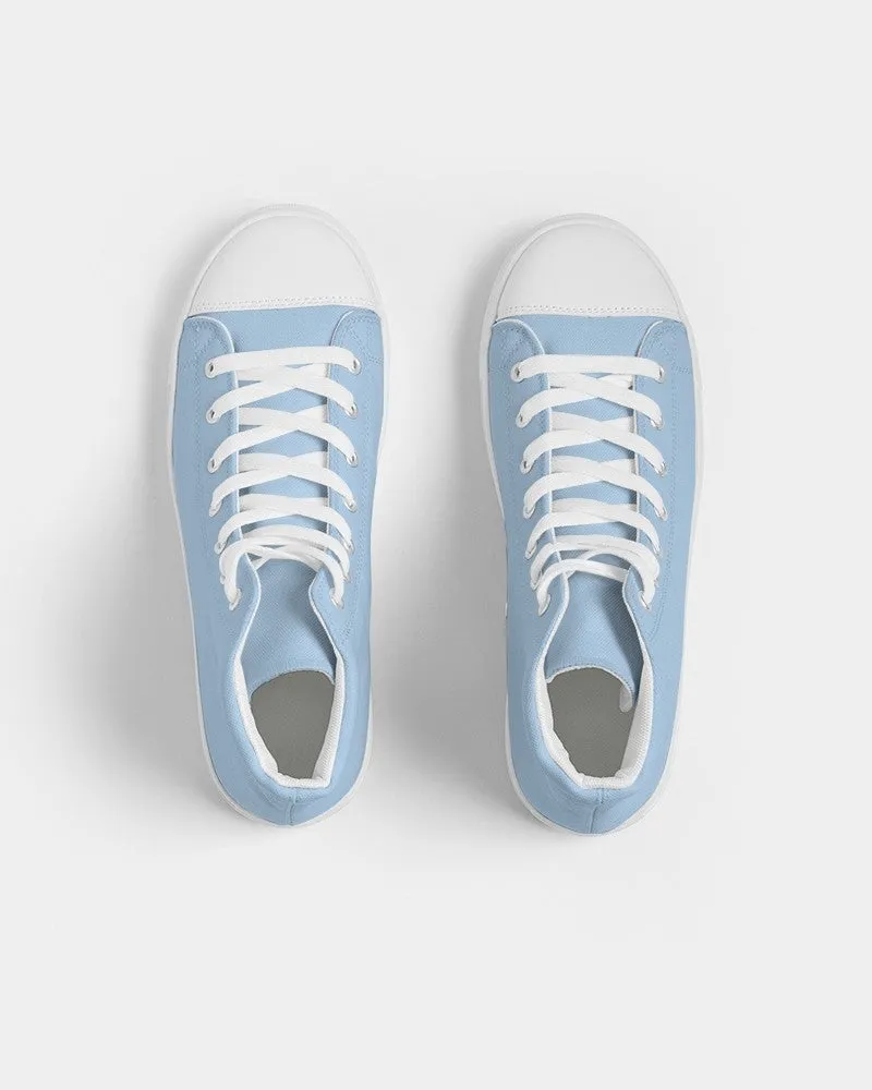 Pale Pastel Cyan Men's High-top Canvas Sneakers | Men's | Bright Pale Pastel Cyan | C30M8Y0K0