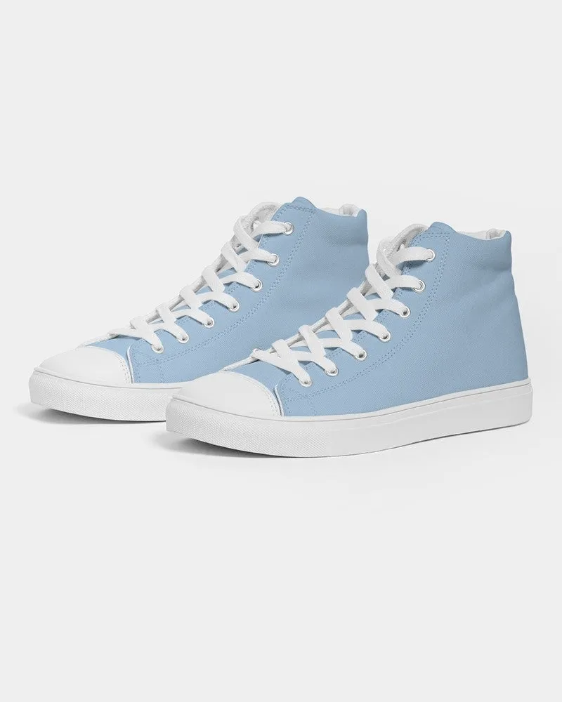 Pale Pastel Cyan Men's High-top Canvas Sneakers | Men's | Bright Pale Pastel Cyan | C30M8Y0K0