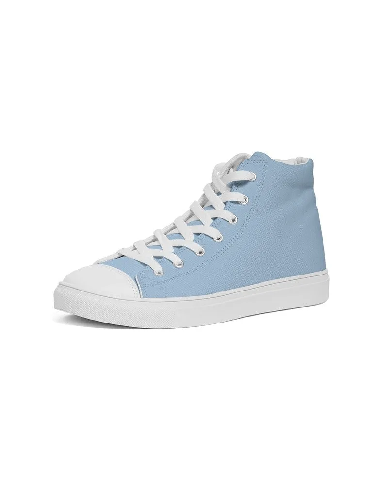 Pale Pastel Cyan Men's High-top Canvas Sneakers | Men's | Bright Pale Pastel Cyan | C30M8Y0K0