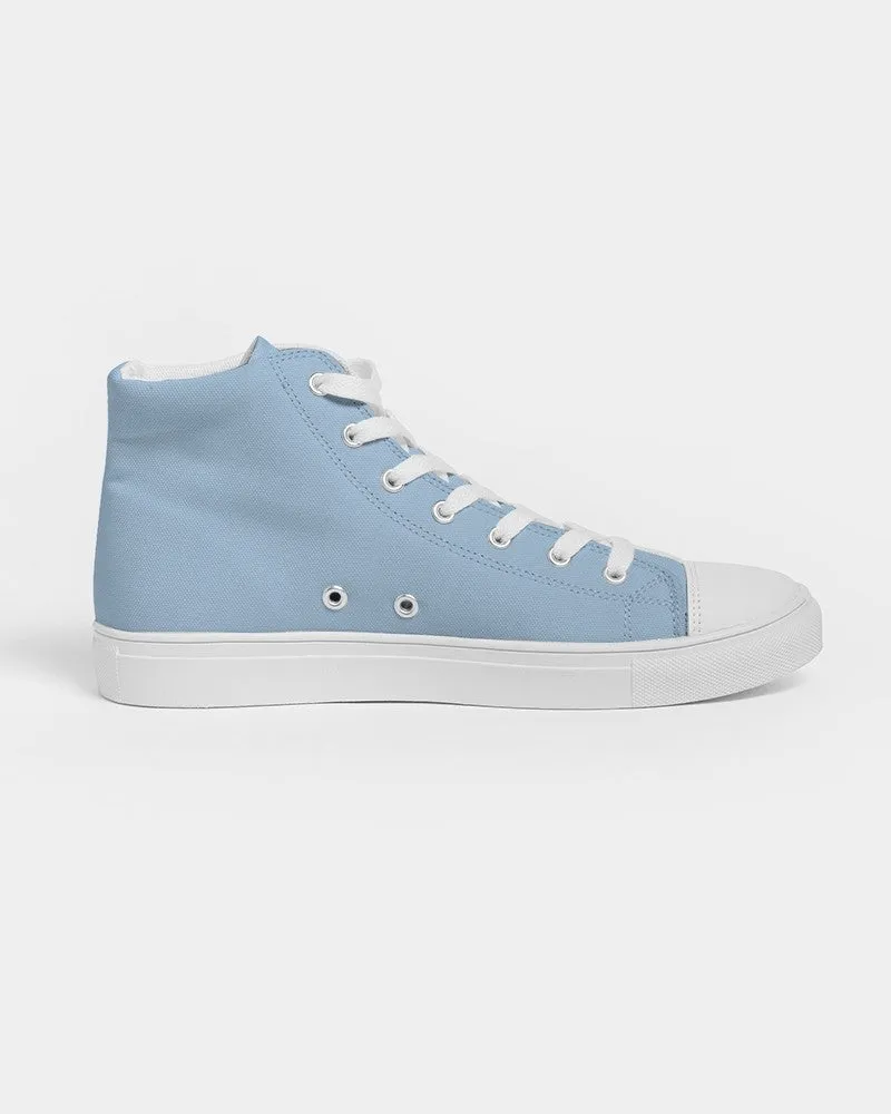 Pale Pastel Cyan Men's High-top Canvas Sneakers | Men's | Bright Pale Pastel Cyan | C30M8Y0K0