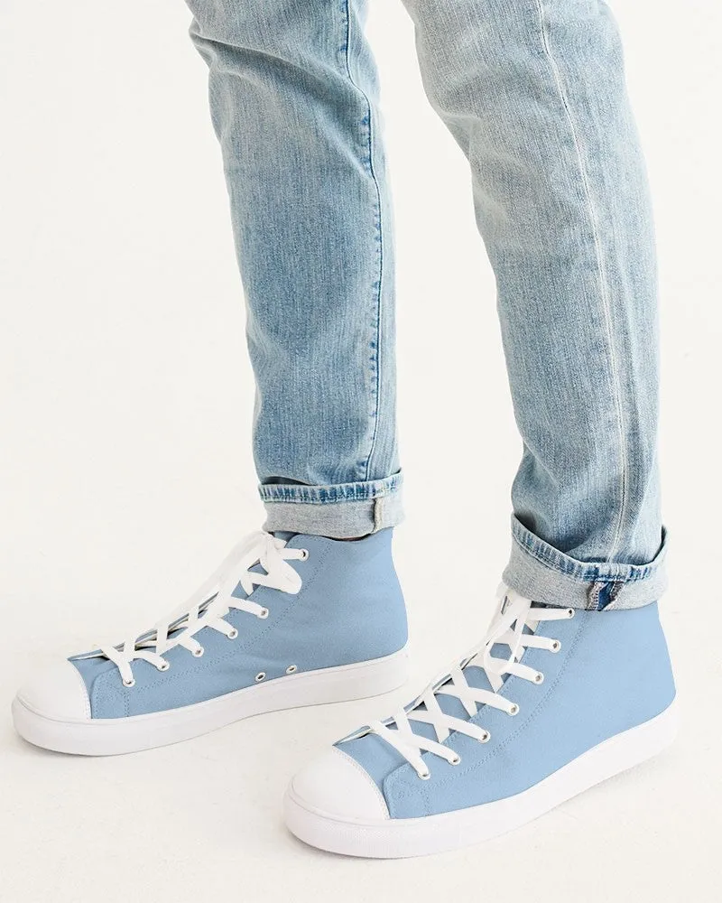 Pale Pastel Cyan Men's High-top Canvas Sneakers | Men's | Bright Pale Pastel Cyan | C30M8Y0K0