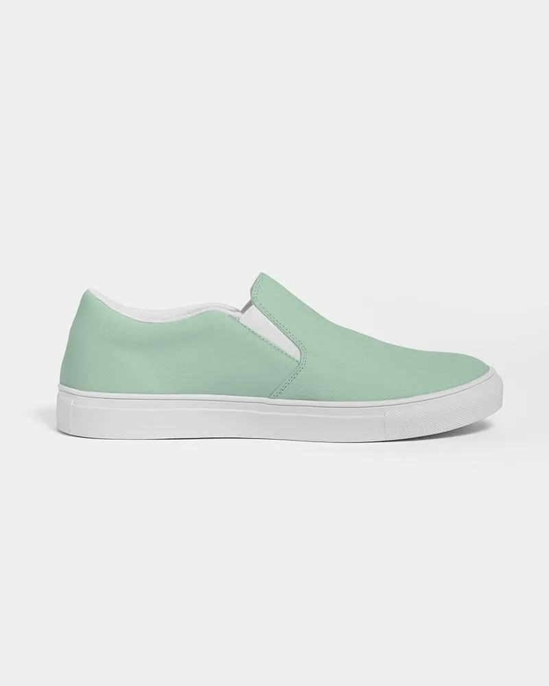 Pale Pastel Green Slip-On Canvas Sneakers | Men's | Bright Pale Pastel Green | C30M0Y30K0