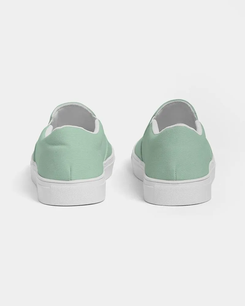 Pale Pastel Green Slip-On Canvas Sneakers | Men's | Bright Pale Pastel Green | C30M0Y30K0