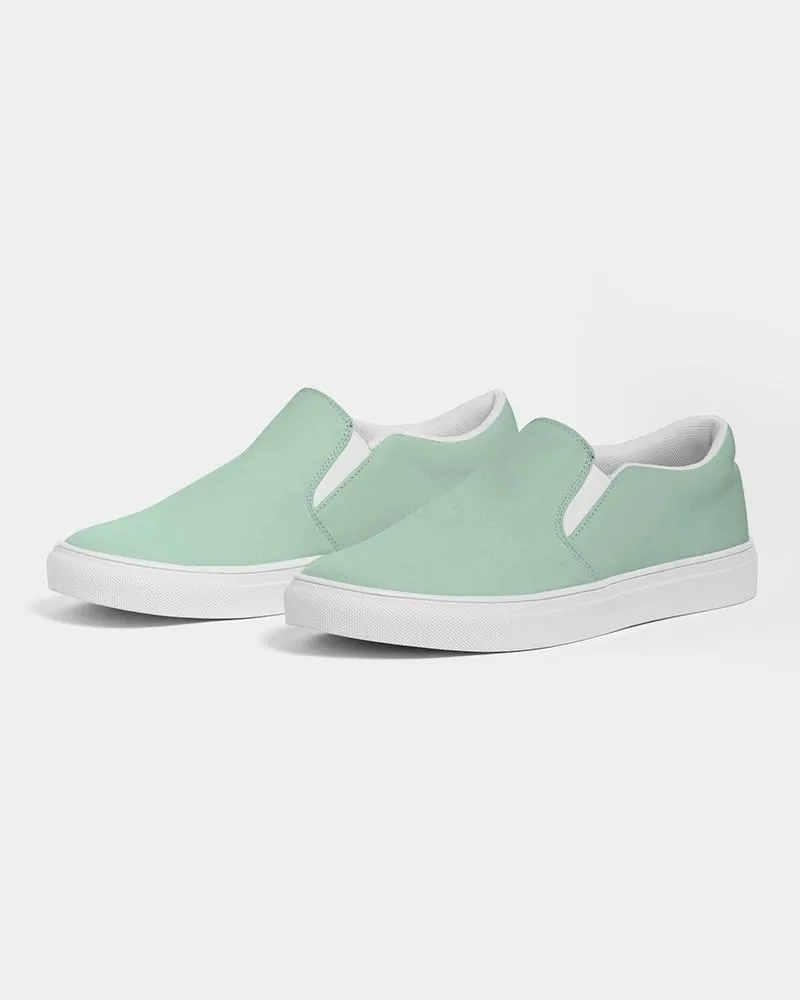 Pale Pastel Green Slip-On Canvas Sneakers | Men's | Bright Pale Pastel Green | C30M0Y30K0