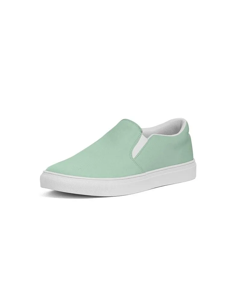 Pale Pastel Green Slip-On Canvas Sneakers | Men's | Bright Pale Pastel Green | C30M0Y30K0