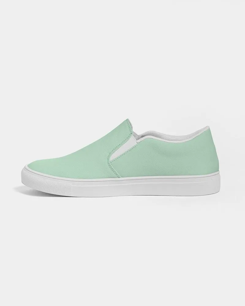 Pale Pastel Green Slip-On Canvas Sneakers | Men's | Bright Pale Pastel Green | C30M0Y30K0