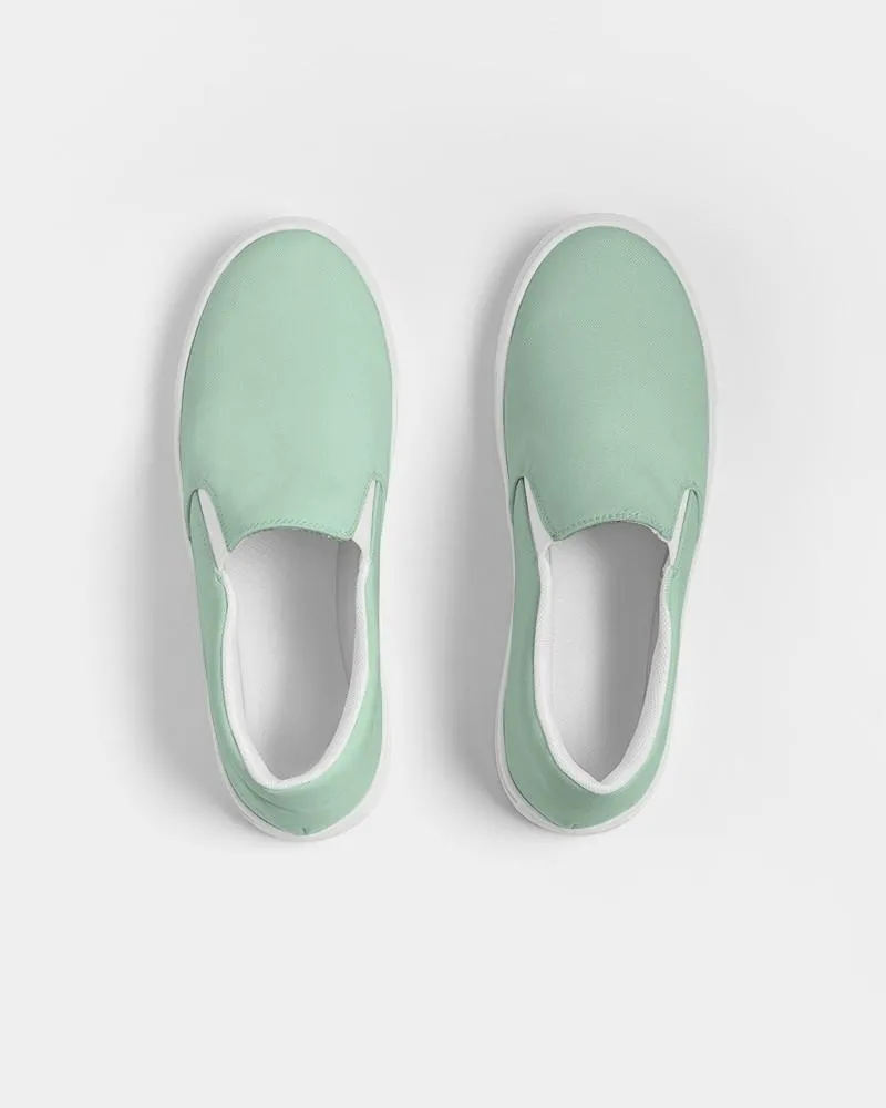 Pale Pastel Green Slip-On Canvas Sneakers | Men's | Bright Pale Pastel Green | C30M0Y30K0