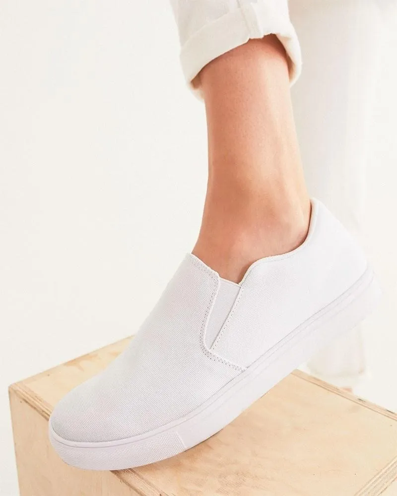 Pale White Slip-On Canvas Sneakers | Women's | White | C0M0Y0K0