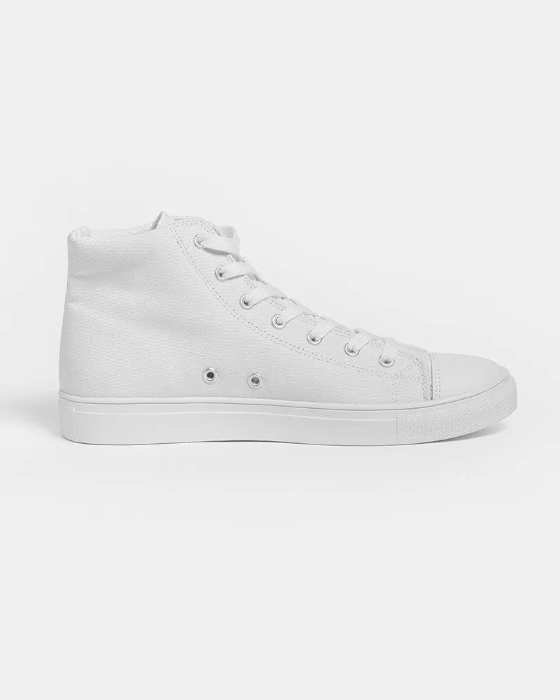 Pale White Women's High-top Canvas Sneakers | Women's | White | C0M0Y0K0