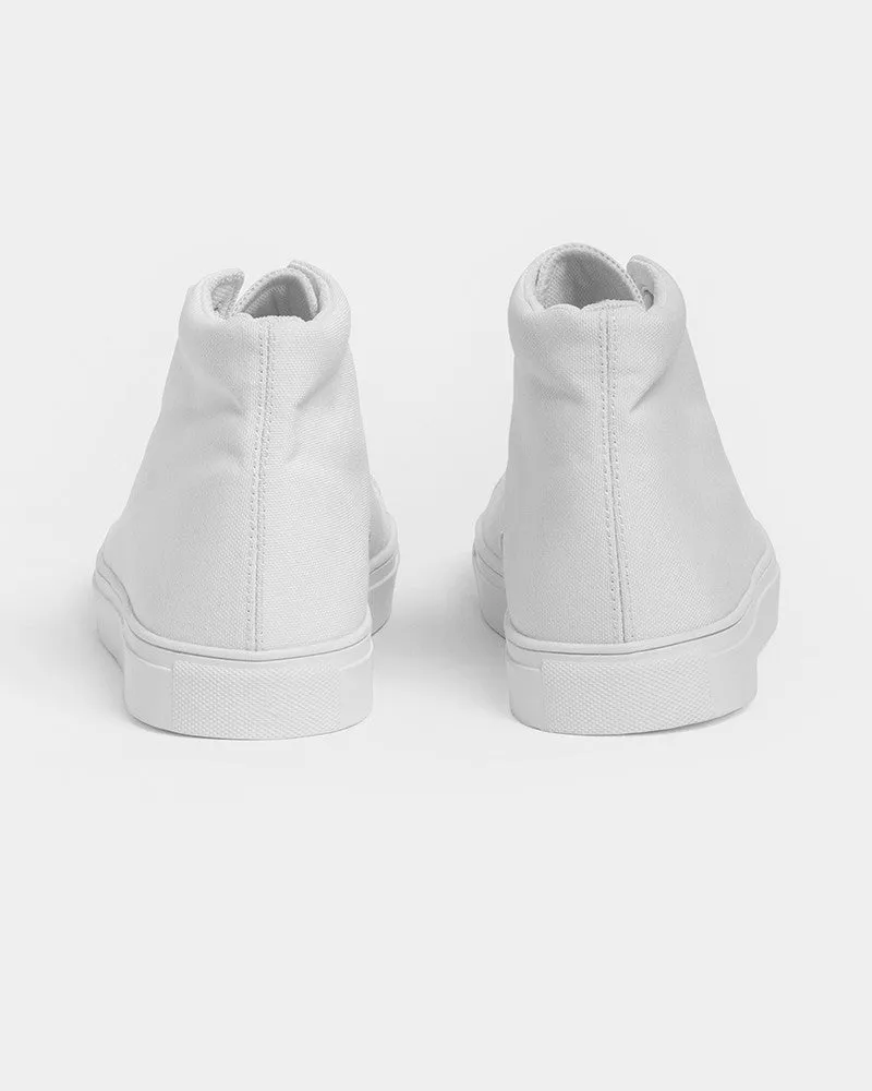 Pale White Women's High-top Canvas Sneakers | Women's | White | C0M0Y0K0