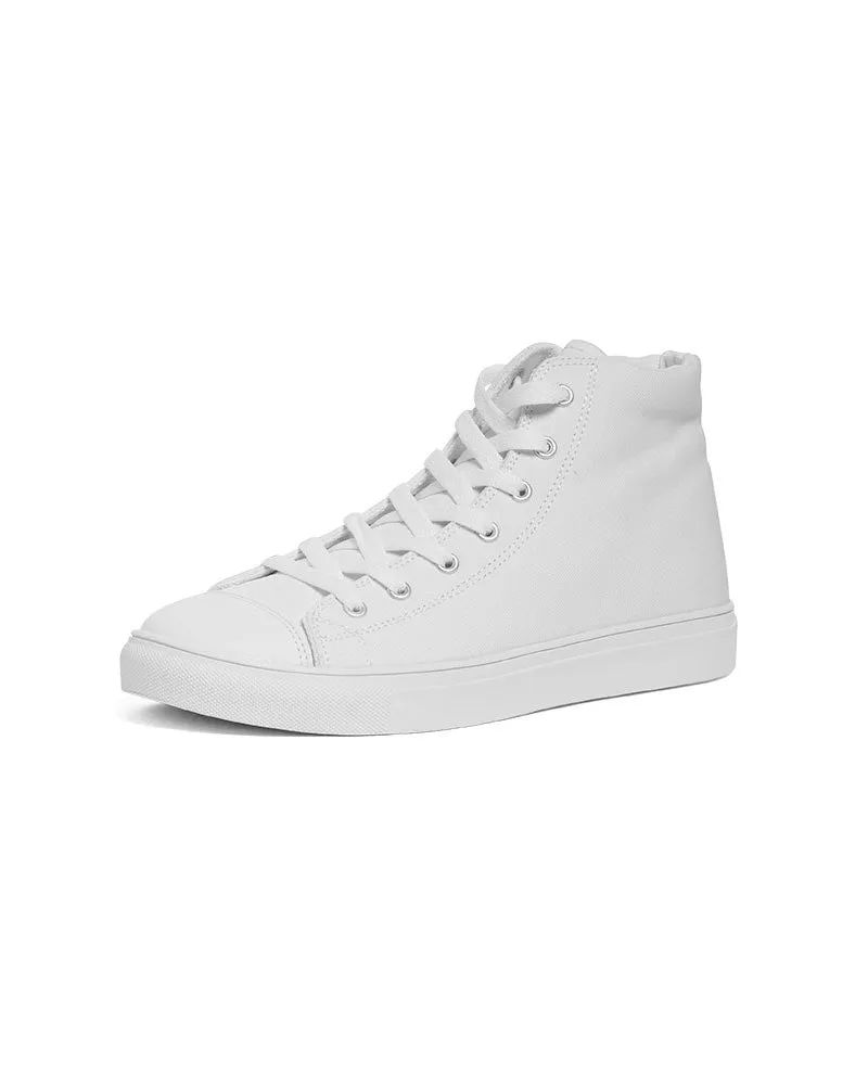 Pale White Women's High-top Canvas Sneakers | Women's | White | C0M0Y0K0