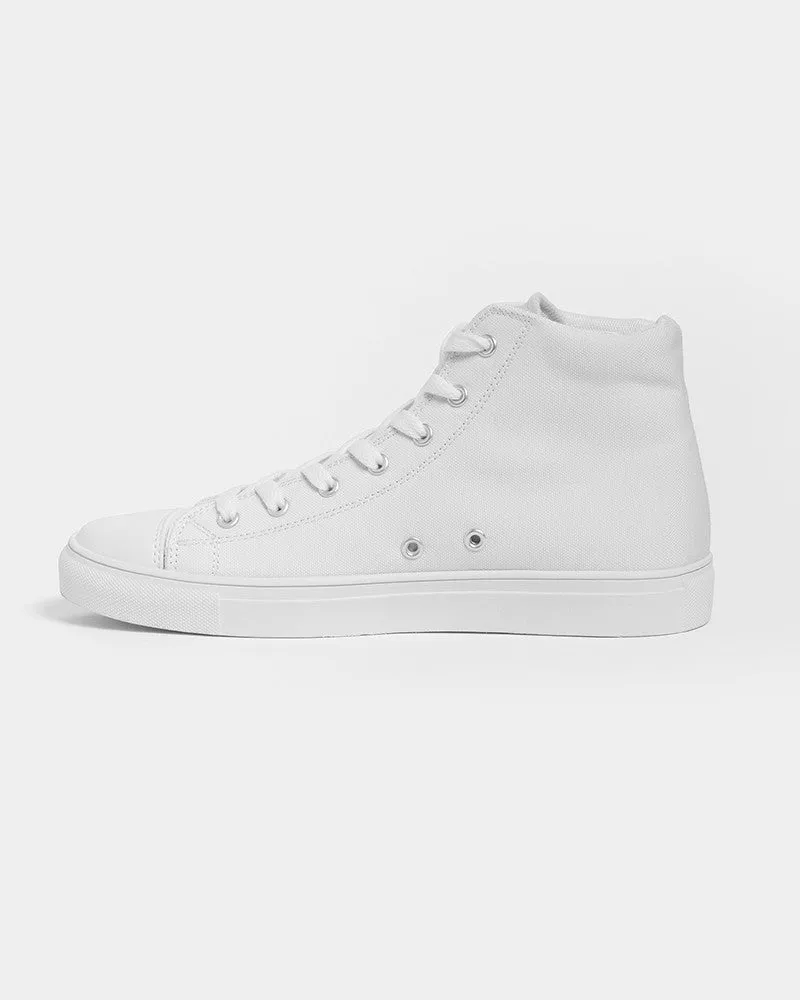 Pale White Women's High-top Canvas Sneakers | Women's | White | C0M0Y0K0