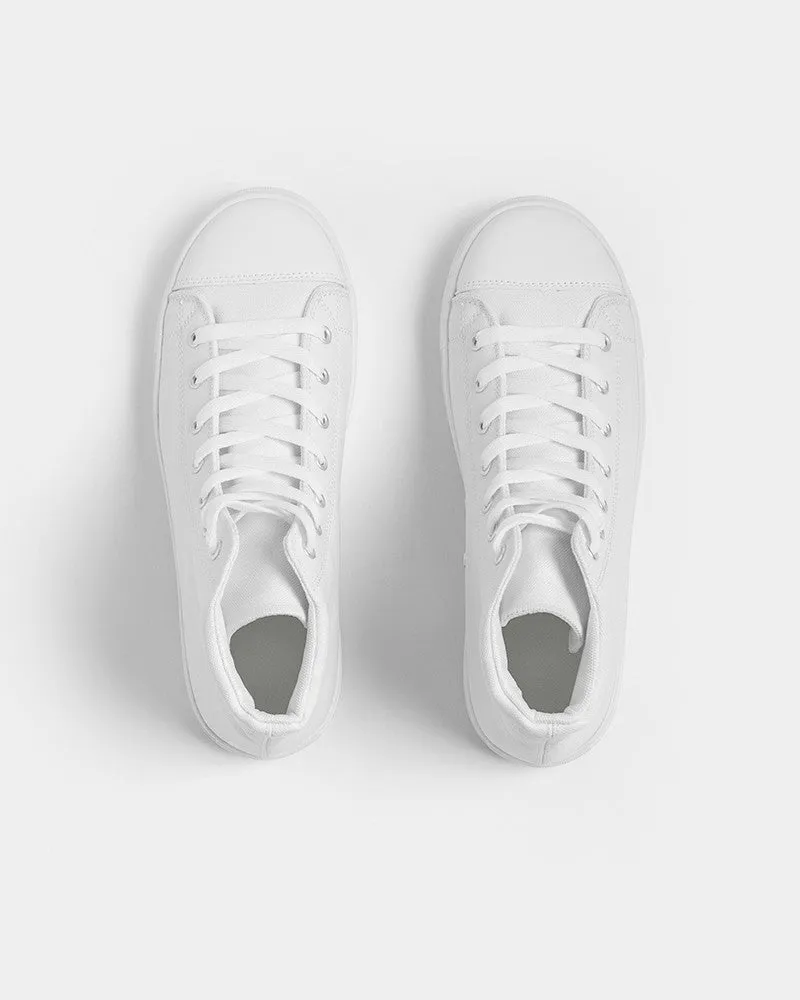 Pale White Women's High-top Canvas Sneakers | Women's | White | C0M0Y0K0