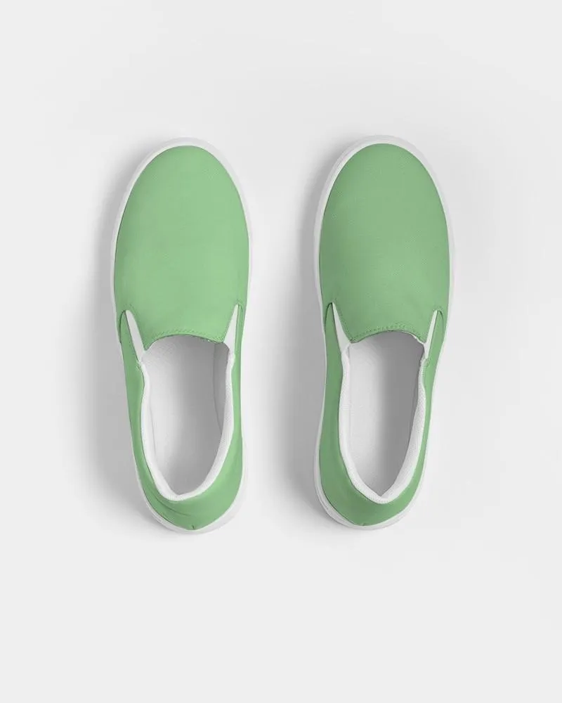 Pastel Green Slip-On Canvas Sneakers | Men's | Bright Pastel Green | C45M0Y60K0