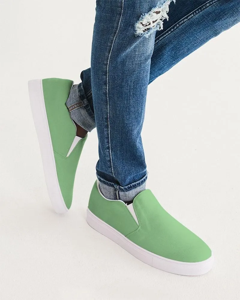 Pastel Green Slip-On Canvas Sneakers | Men's | Bright Pastel Green | C45M0Y60K0