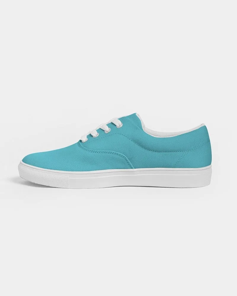 Pastel Warm Cyan Men's Canvas Sneakers | Men's | Bright Pastel Warm Cyan | C60M0Y15K0