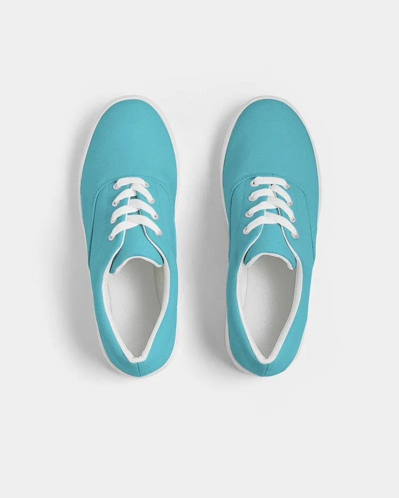 Pastel Warm Cyan Men's Canvas Sneakers | Men's | Bright Pastel Warm Cyan | C60M0Y15K0