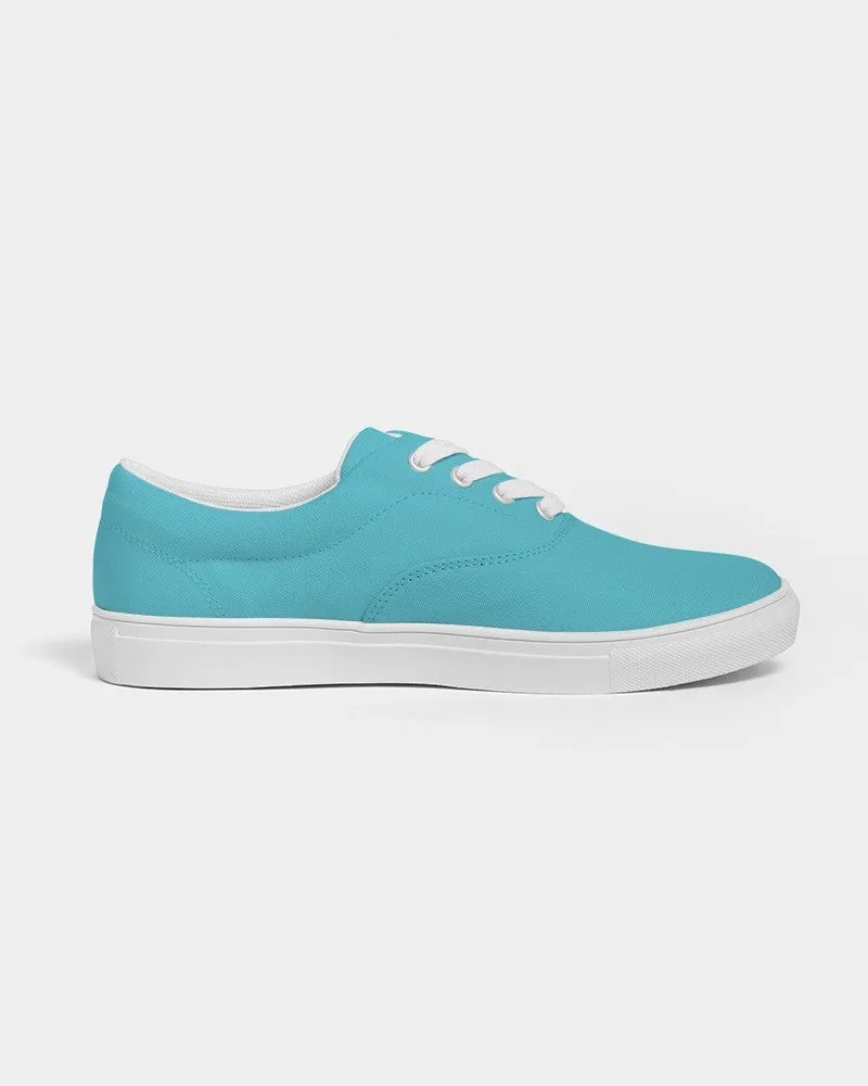 Pastel Warm Cyan Men's Canvas Sneakers | Men's | Bright Pastel Warm Cyan | C60M0Y15K0