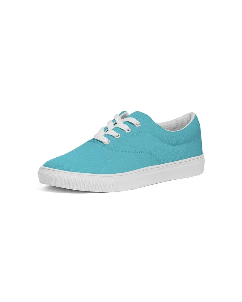 Pastel Warm Cyan Men's Canvas Sneakers | Men's | Bright Pastel Warm Cyan | C60M0Y15K0