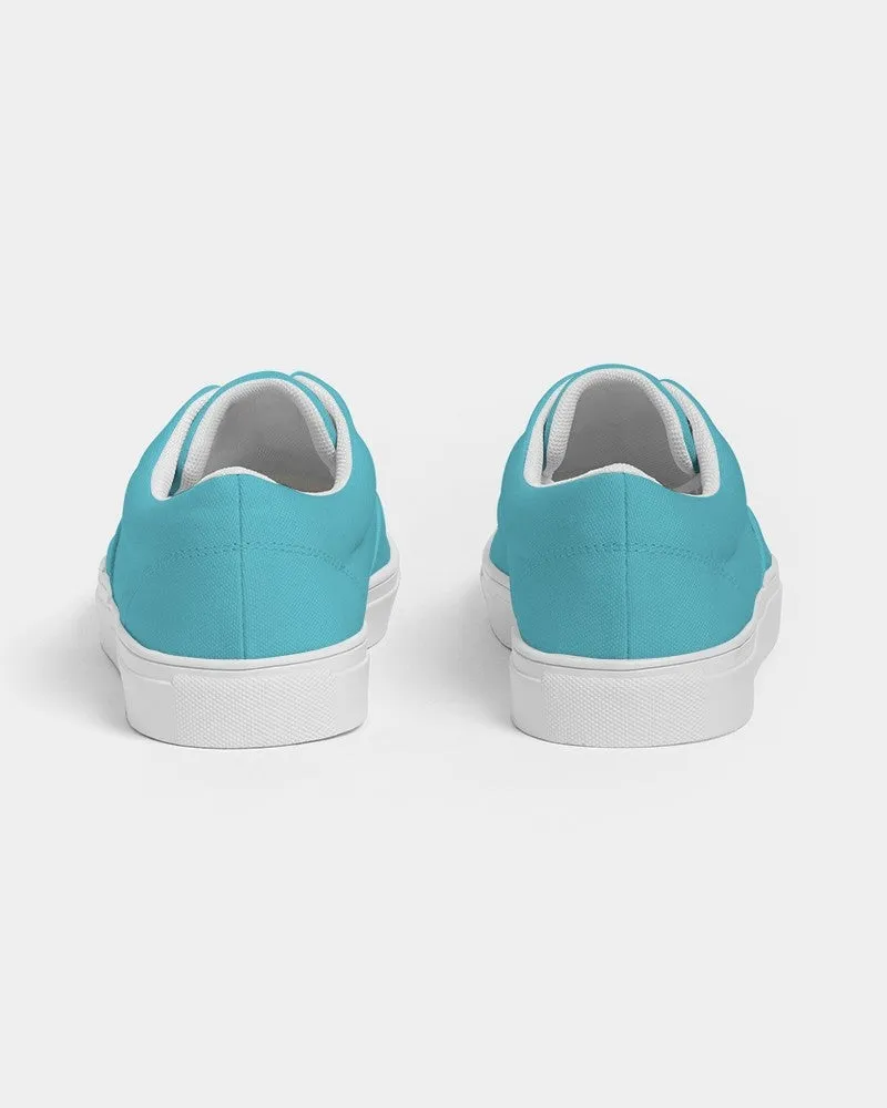 Pastel Warm Cyan Men's Canvas Sneakers | Men's | Bright Pastel Warm Cyan | C60M0Y15K0