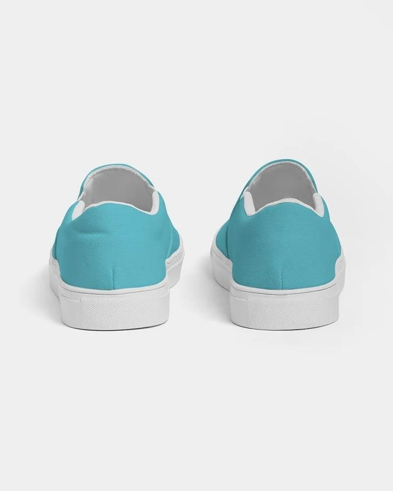 Pastel Warm Cyan Slip-On Canvas Sneakers | Men's | Bright Pastel Warm Cyan | C60M0Y15K0