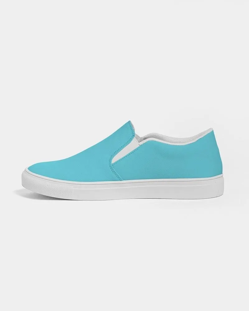 Pastel Warm Cyan Slip-On Canvas Sneakers | Men's | Bright Pastel Warm Cyan | C60M0Y15K0