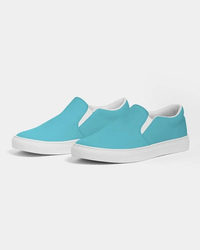 Pastel Warm Cyan Slip-On Canvas Sneakers | Men's | Bright Pastel Warm Cyan | C60M0Y15K0