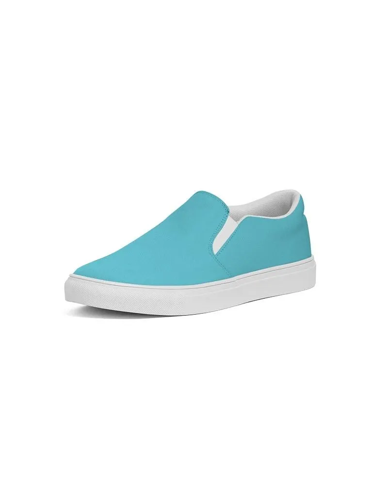 Pastel Warm Cyan Slip-On Canvas Sneakers | Men's | Bright Pastel Warm Cyan | C60M0Y15K0