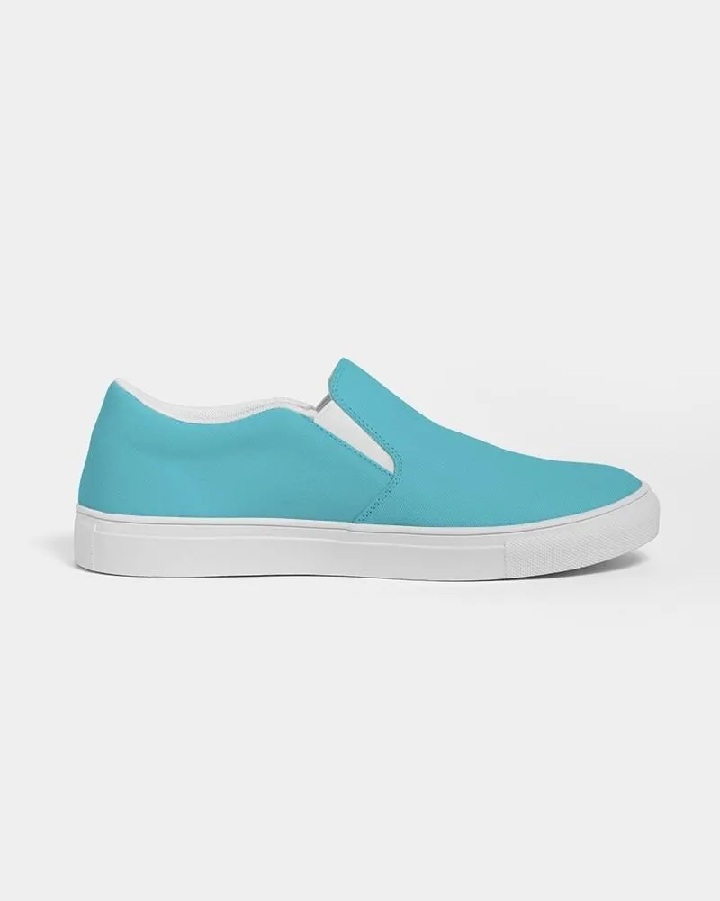 Pastel Warm Cyan Slip-On Canvas Sneakers | Men's | Bright Pastel Warm Cyan | C60M0Y15K0