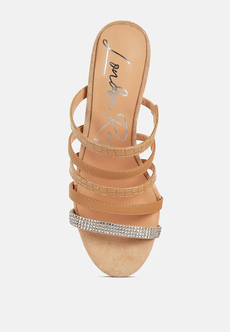 Peaches Strapped Rhinestone Embellished Sandals