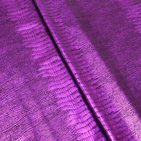 Purple Snake Hologram Foil Print Stretch Activewear Fabric