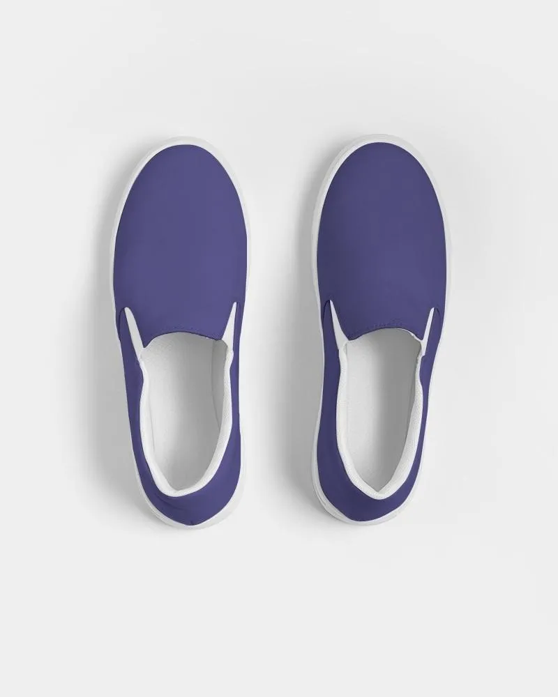 Shaded Midtone Blue Slip-On Canvas Sneakers | Women's | C80M80Y0K30