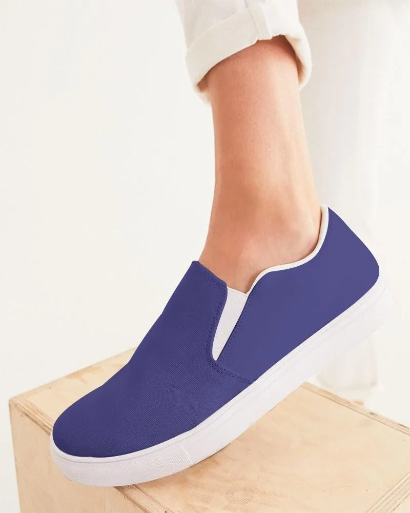 Shaded Midtone Blue Slip-On Canvas Sneakers | Women's | C80M80Y0K30