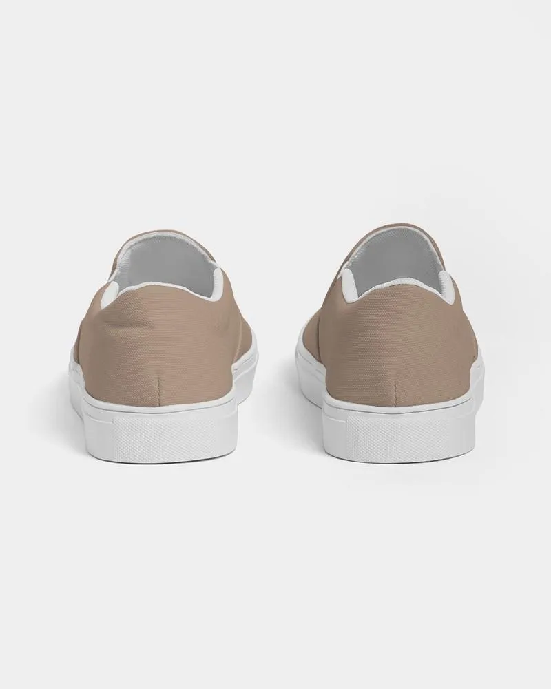 Shaded Pale Pastel Orange Brown Slip-On Canvas Sneakers | Men's | C0M22Y30K30