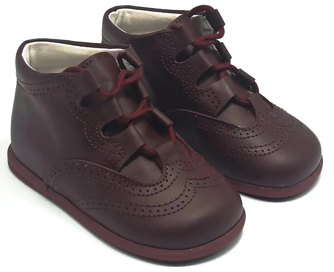 Shawn & Jeffery Burgundy Leather Baby Bootie