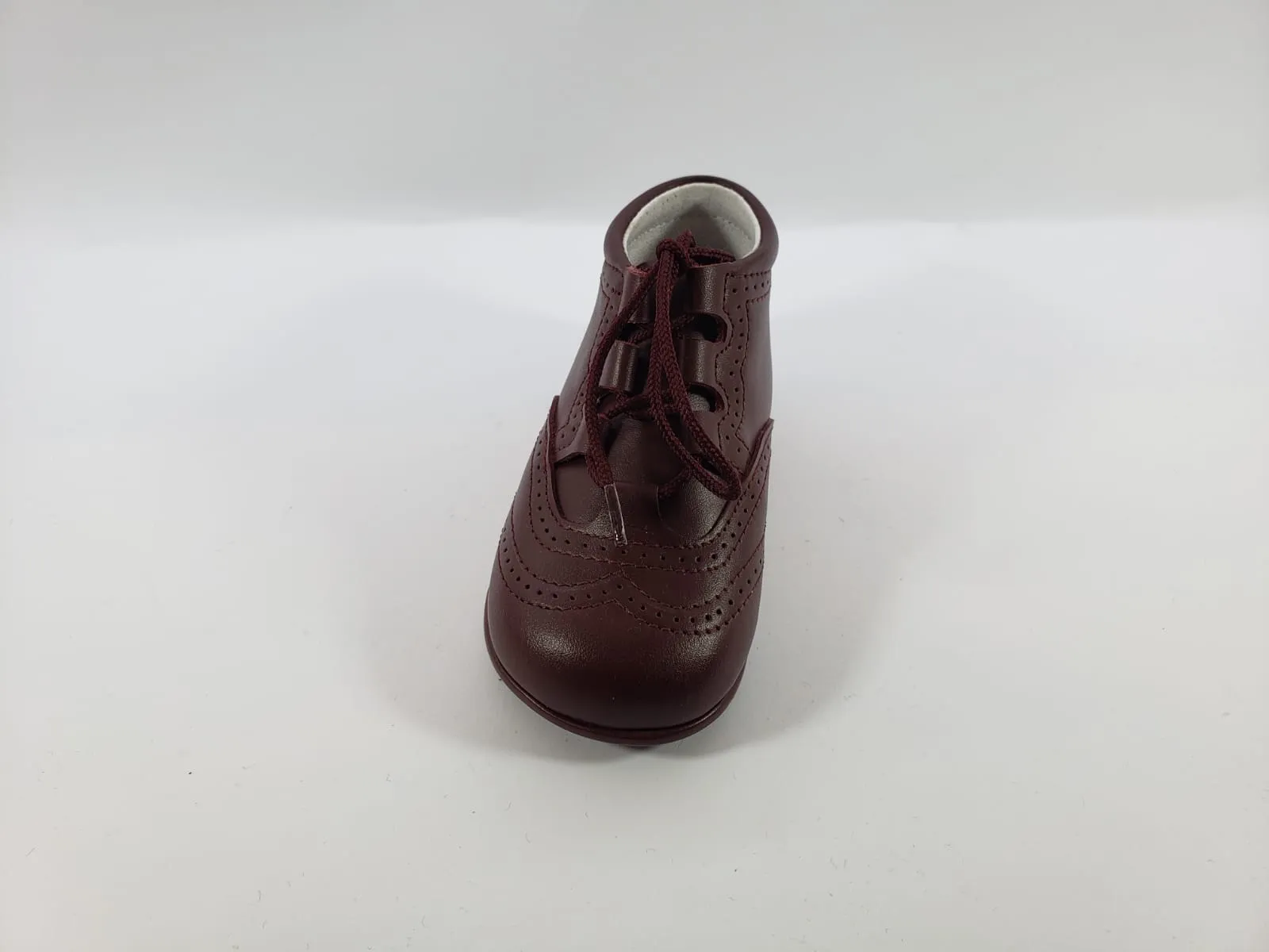 Shawn & Jeffery Burgundy Leather Baby Bootie