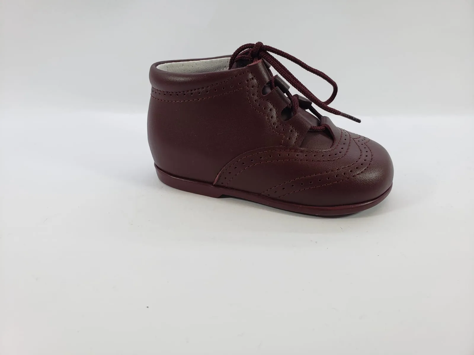 Shawn & Jeffery Burgundy Leather Baby Bootie