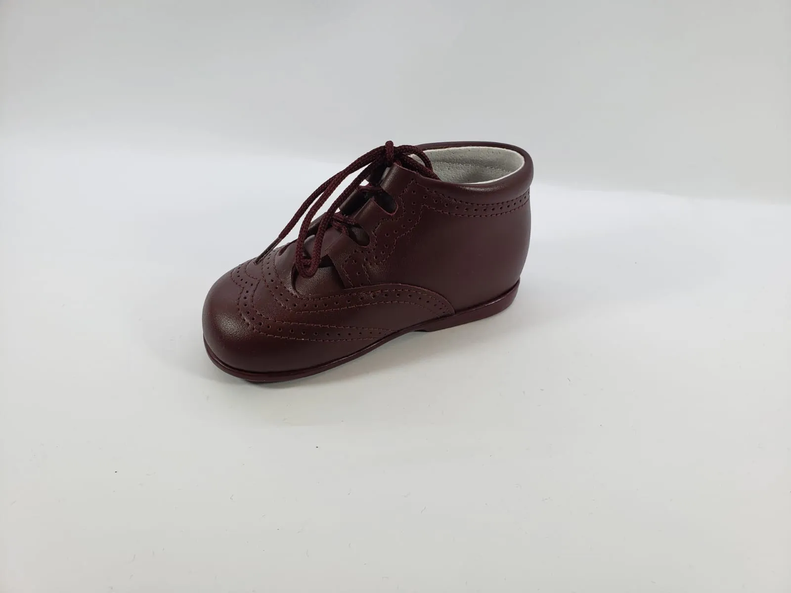 Shawn & Jeffery Burgundy Leather Baby Bootie