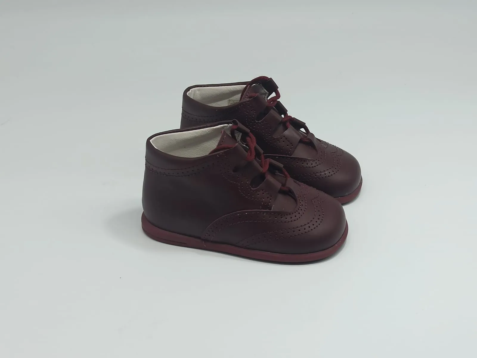 Shawn & Jeffery Burgundy Leather Baby Bootie