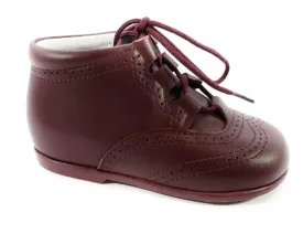 Shawn & Jeffery Burgundy Leather Baby Bootie