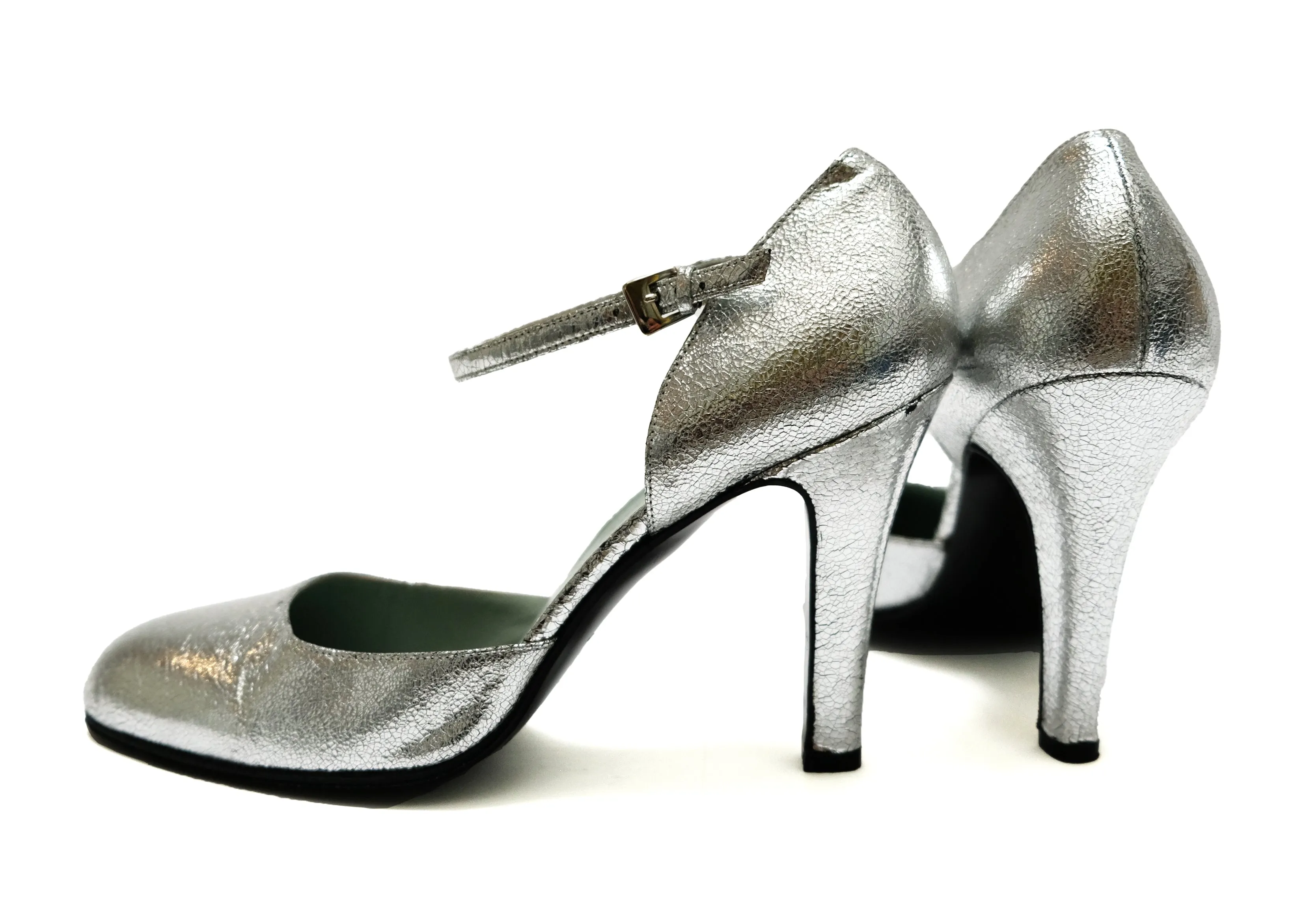 Sigerson Morrison Crackled Silver Party Heels, UK7