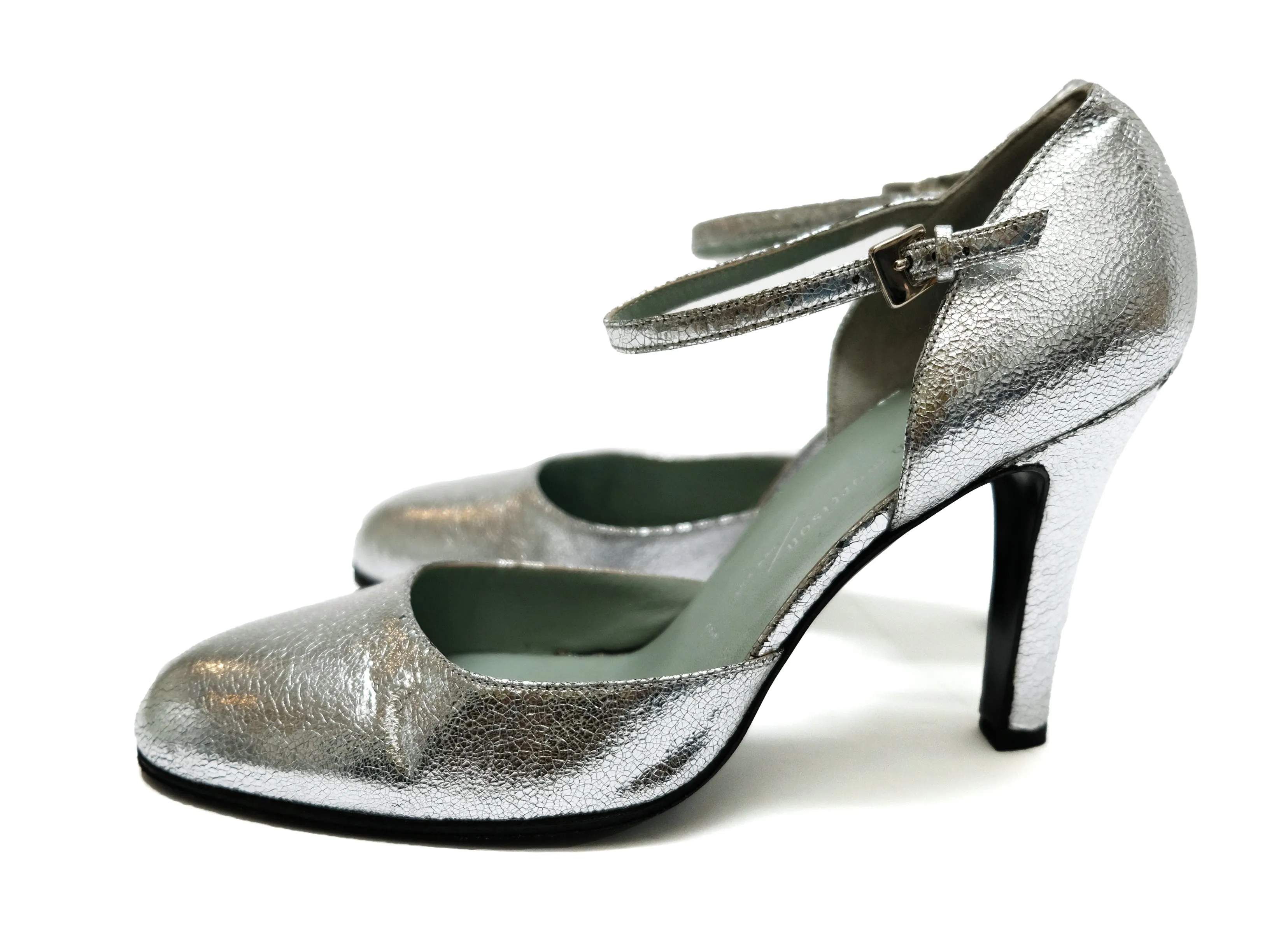 Sigerson Morrison Crackled Silver Party Heels, UK7