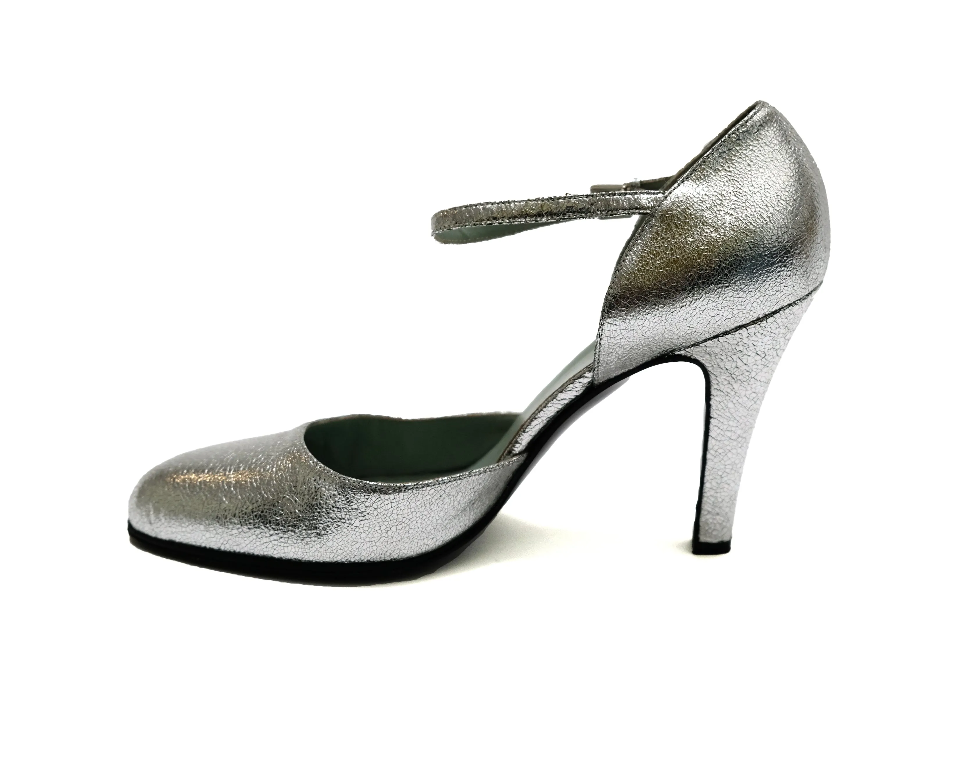 Sigerson Morrison Crackled Silver Party Heels, UK7