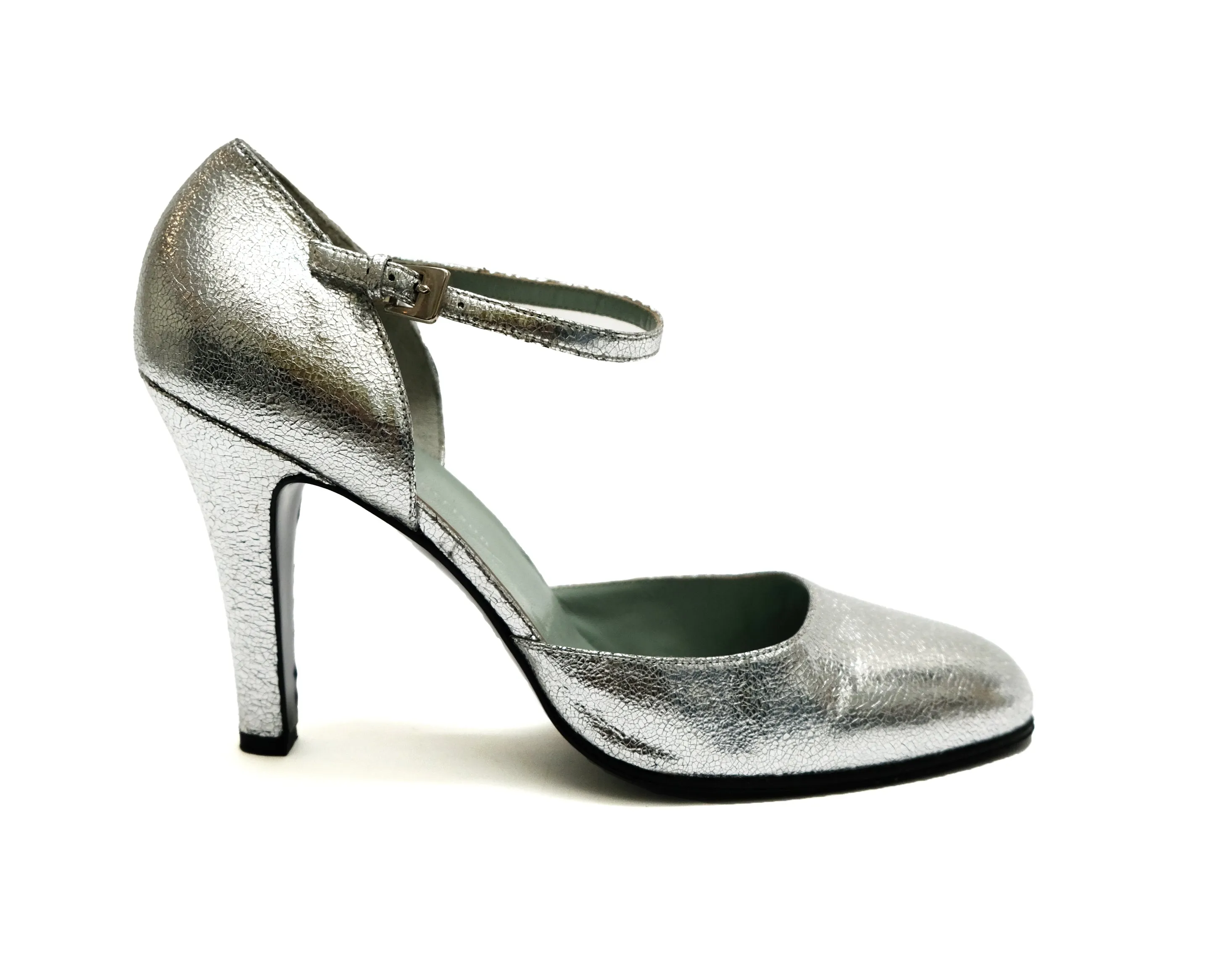 Sigerson Morrison Crackled Silver Party Heels, UK7