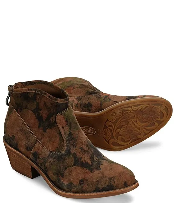 Sofft Womens Aisley Corduroy Floral Boots