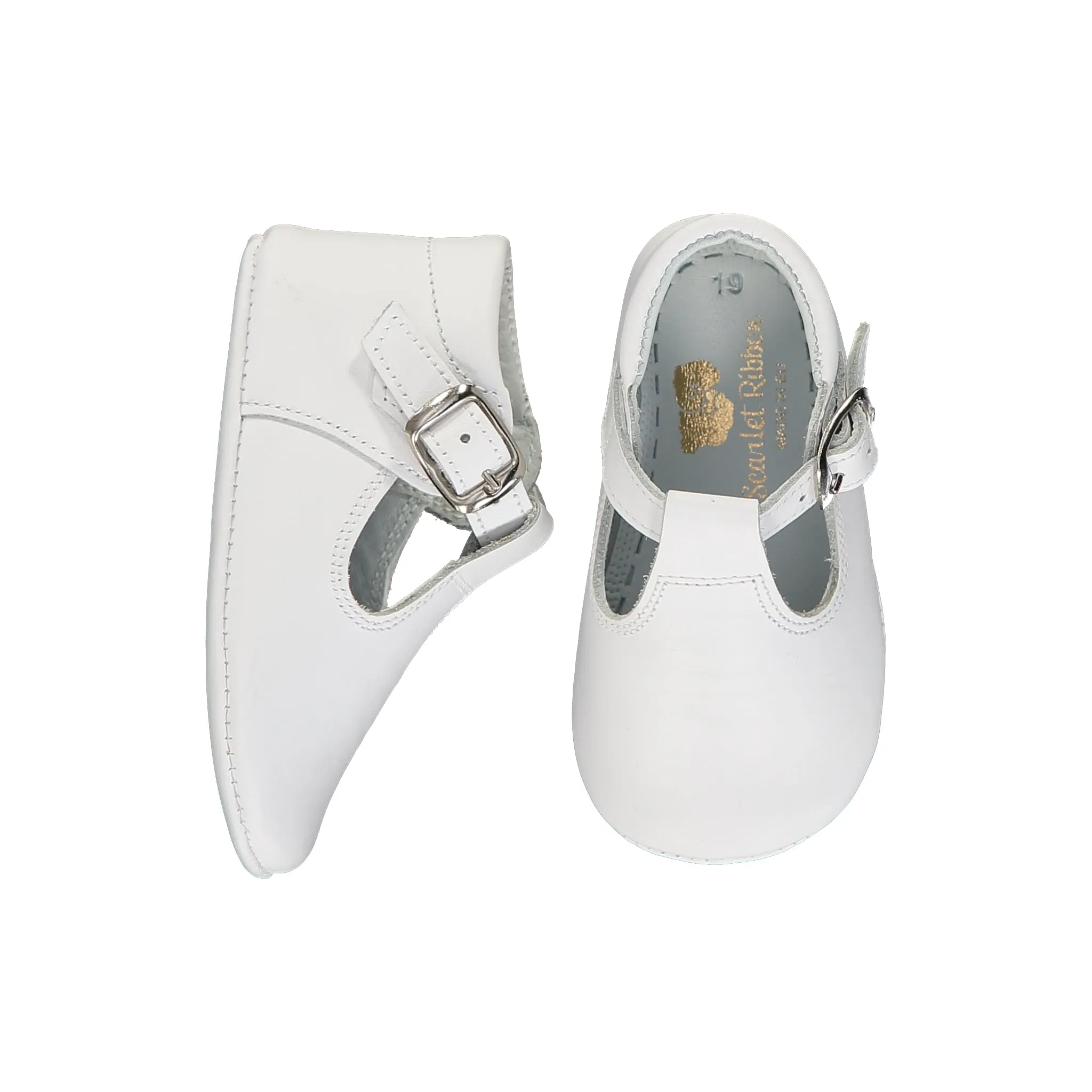 Soft Leather Baby 'Bonnie' Shoes - White