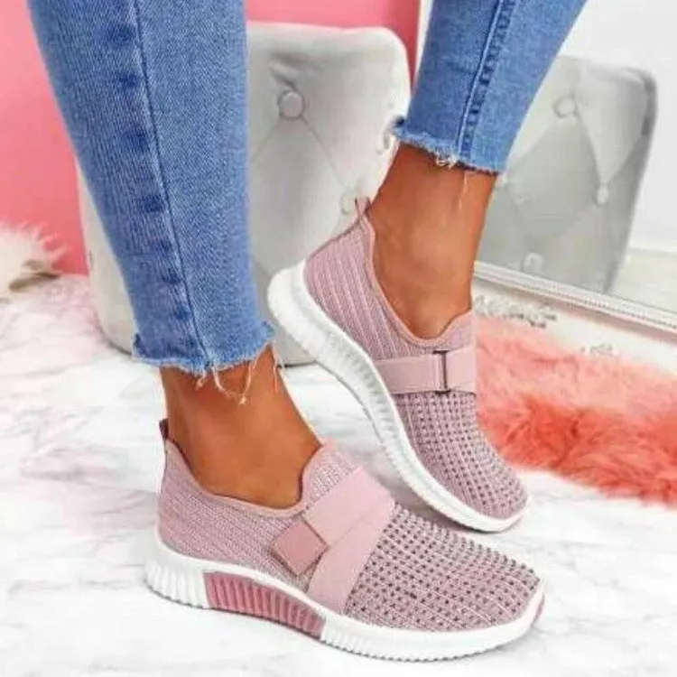 Soft-soled Rhinestone Foreign Trade Large Size Casual Sports Shoes