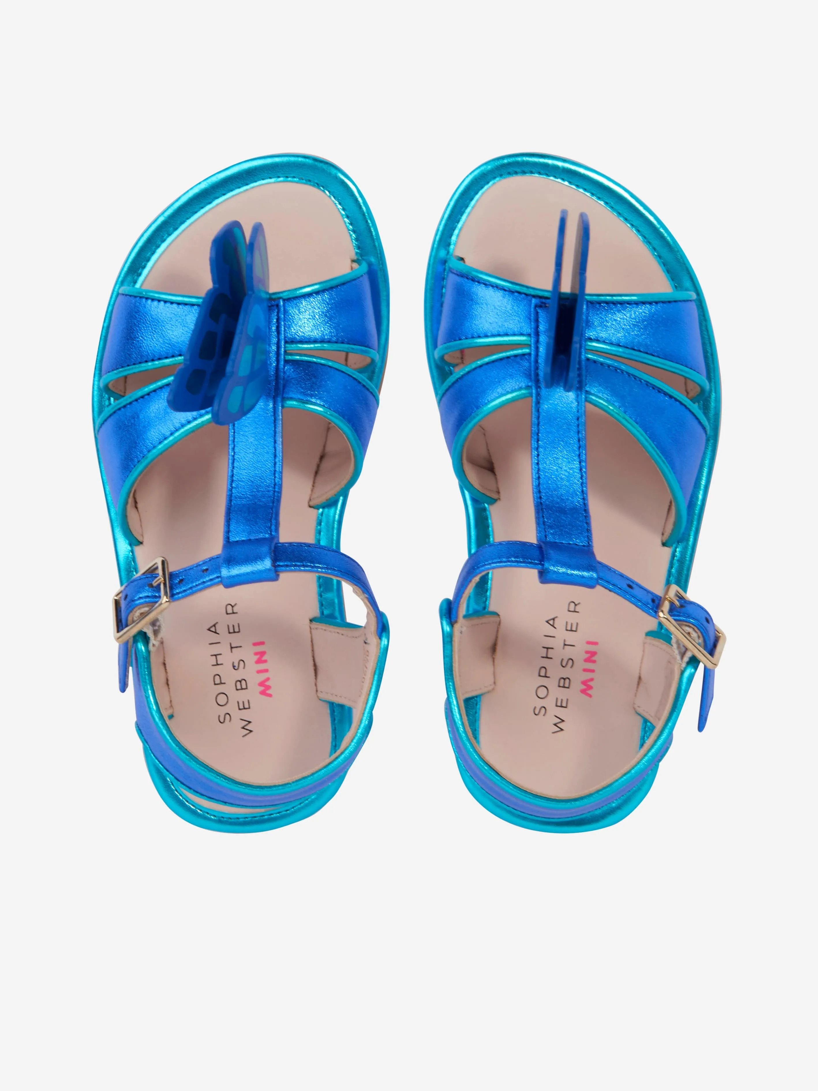 Sophia Webster Girls Leather Celeste Sandals in Blue