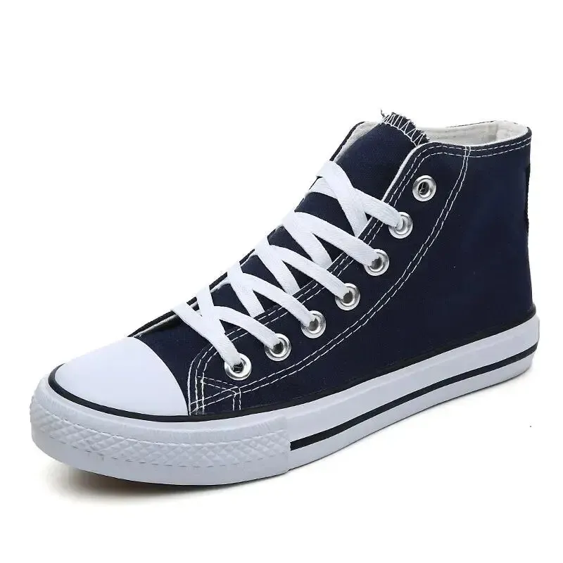 Unisex High-Top Canvas Sneakers – Breathable, Lightweight, Casual Lace-Up Vulcanized Shoes for All Seasons