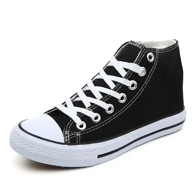 Unisex High-Top Canvas Sneakers – Breathable, Lightweight, Casual Lace-Up Vulcanized Shoes for All Seasons